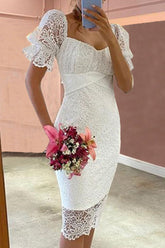 Robes crayon à col carré et fente unie